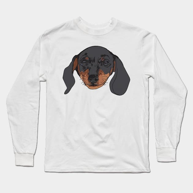 Dog Portrait Long Sleeve T-Shirt by Manitarka
